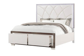 Modern Queen Tufted Bed Frame With LED Lighting - Omega Lifestyles