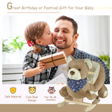 Bear Plush Toddler Rocking Horse With Lullaby and Pedals - Omega Lifestyles