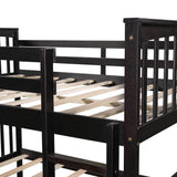 Full Over Full Solid Wood Espresso Bunk Bed - Omega Lifestyles