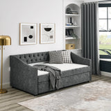 Twin Upholstered Tufted Daybed With Trundle Frame - Omega Lifestyles
