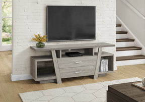 Contemporary Taupe Particle Board TV Stand Console - Omega Lifestyles