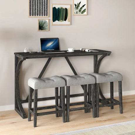 Industrial Bar Table And Chairs Set With Power Outlet - Omega Lifestyles