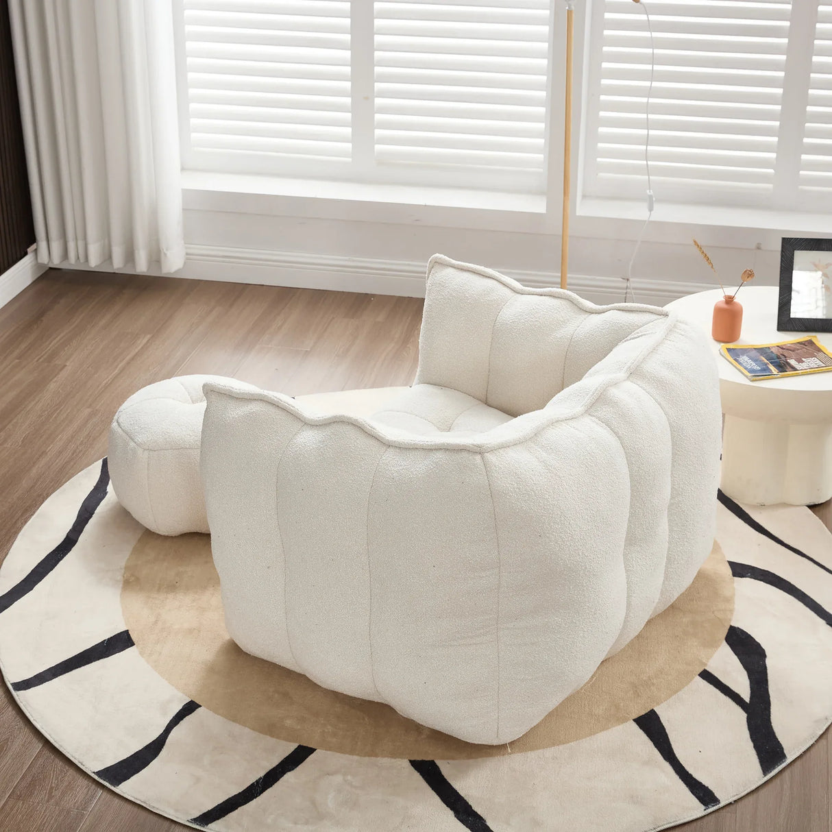 Soft Chenille Bean Bag Chair With High Resilient Foam - Omega Lifestyles