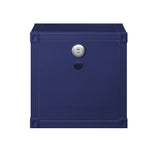 Industrial Blue Metal Nightstand With USB Charging Ports - Omega Lifestyles