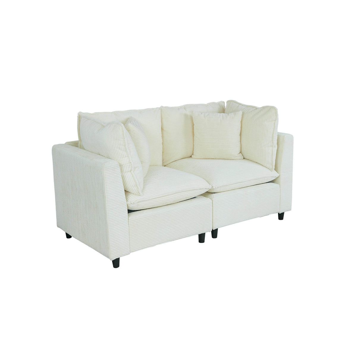 Modular 2-Seater Corduroy Fabric Sectional Sofa - Omega Lifestyles