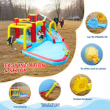7-in-1 Inflatable Outdoor Water Park Bounce House - Omega Lifestyles