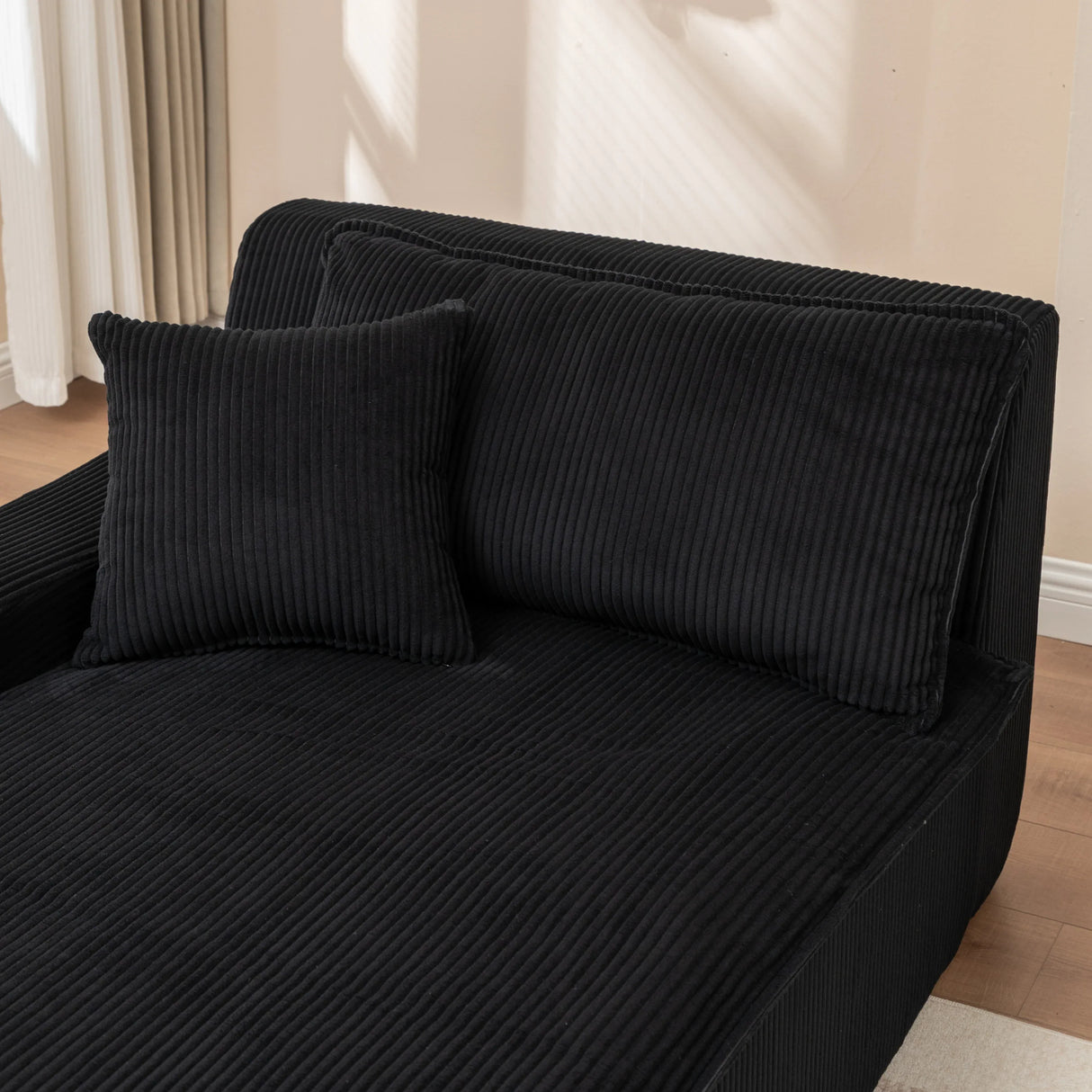 Corduroy Foam Right Armrest Chaise Lounge Chair - Omega Lifestyles