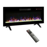 42-Inch Recessed Wall Mounted Electric Fireplace With Remote