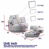 Oversized Plush Swivel Chair With Storage Ottoman - Sleep Galleria