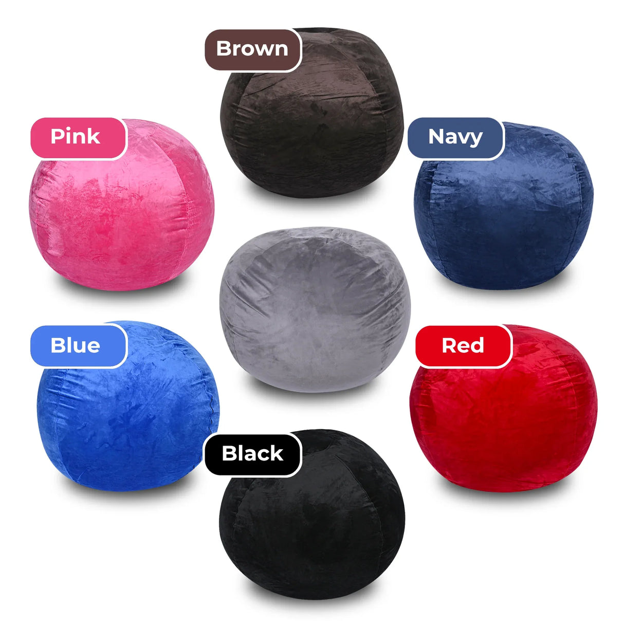 Minky Velvet Plush Foam Filled Bean Bag Chair - Omega Lifestyles