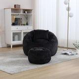 Chenille Memory Foam Lazy Sofa With Ottoman - Omega Lifestyles
