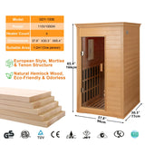 Infrared 1-Person Hemlock Wood Dry Sauna With Bluetooth - Omega Lifestyles