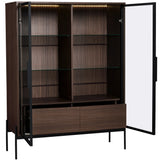 Modern Minimalist LED Curio Cabinet With Tempered Glass Doors - Omega Lifestyles
