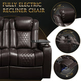 Top-Grain Nappa Leather Power Recliner With RGB Lighting - Omega Lifestyles