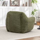Faux Fur Comfy Bean Bag Chair With Back Support Green - Omega Lifestyles
