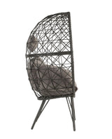 Light Gray Fabric Wicker Patio Lounge Chair With Cushion - Omega Lifestyles
