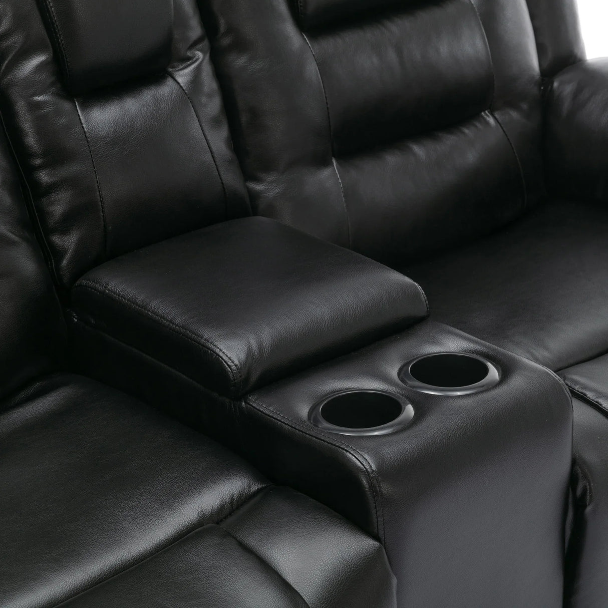 2-Seater Manual PU Leather Recliner Chair With Storage - Omega Lifestyles