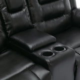 2-Seater Manual PU Leather Recliner Chair With Storage - Omega Lifestyles
