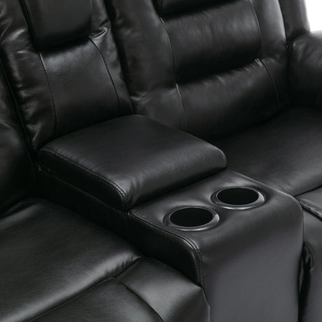 2-Seater Manual PU Leather Recliner Chair With Storage - Omega Lifestyles