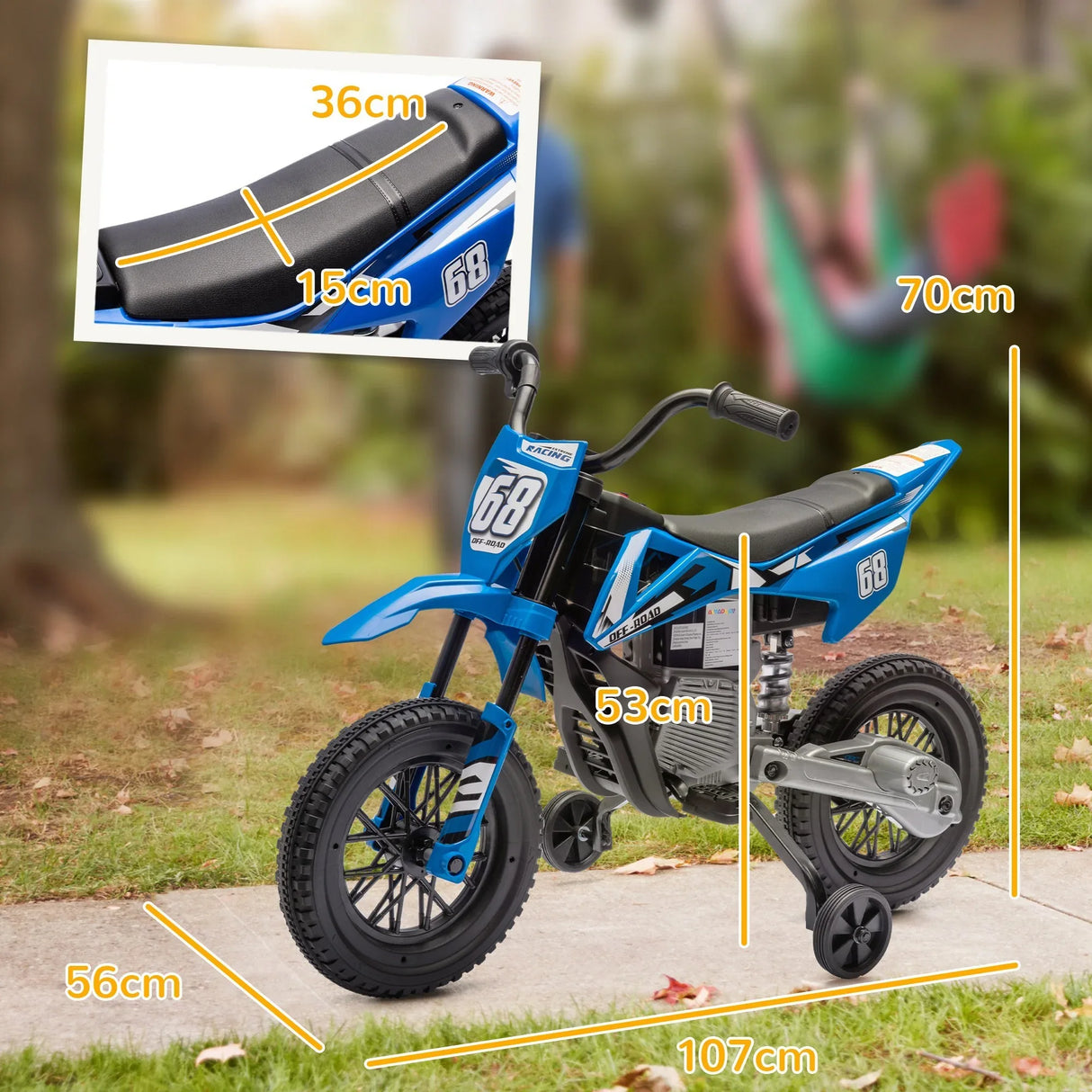 12V Electric Toddler Dirt Bike With Training Wheels - Omega Lifestyles