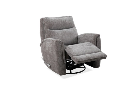 Manual Swivel Chenille Fabric Recliner With Chrome Lever - Omega Lifestyles