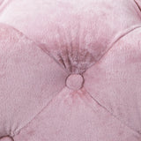 Pink Velvet Dice-Shaped Storage Ottoman With Foam Seat - Omega Lifestyles