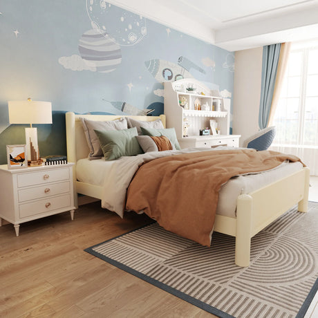 Queen Solid Wood Platform Bed Frame With Headboard - Omega Lifestyles