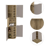 Modern Corner Bar Cabinet With Ten Built-In Wine Rack - Omega Lifestyles