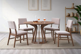 5-Piece Walnut Finish Round Dining Table And Chairs Set - Omega Lifestyles