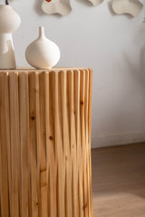 Set of 2 Natural MDF Fir Round Coffee Tables - Omega Lifestyles