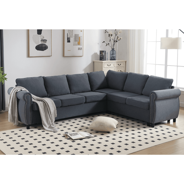 6-Seater Medium-Soft L-Shaped Pull-Out Sleeper Sofa - Omega Lifestyles