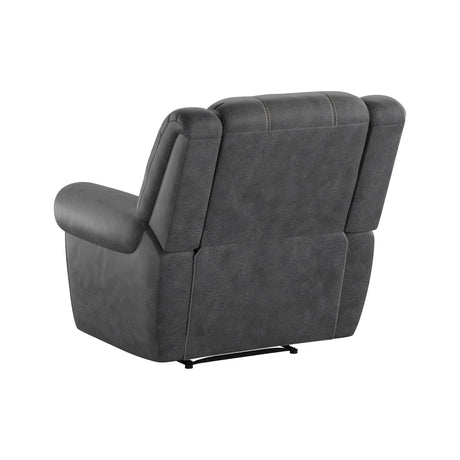 Gray Fabric Foam Gliding Recliner Chair - Omega Lifestyles