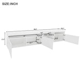 White Modern LED Light Particle Board TV Stand - Sleep Galleria