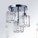 Crystal 3-Light Semi Flush Mount Kitchen Ceiling Light
