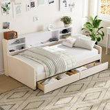 Twin Velvet Upholstered Platform Bed With Storage Drawers - Omega Lifestyles