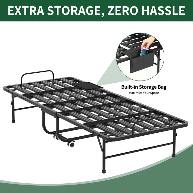 Twin Medium 5-Inch Memory Foam Folding Bed Frame - Omega Lifestyles