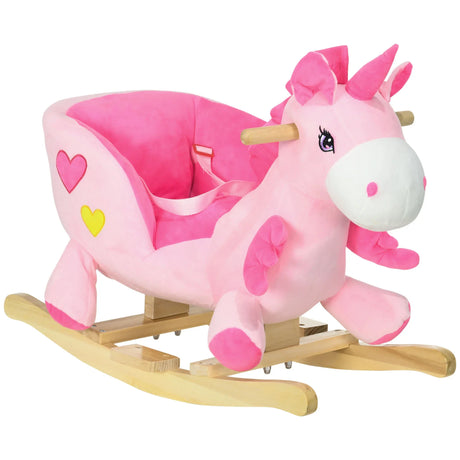 Plush Pink Toddler Rocking Unicorn With 32 Songs - Omega Lifestyles