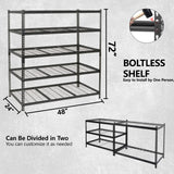 Heavy-Duty Adjustable Steel 5-Tier Storage Shelving Unit - Omega Lifestyles