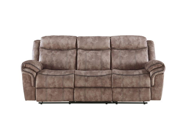 Chocolate Velvet Recliner Sofa With USB Port And Drop Down Table - Omega Lifestyles