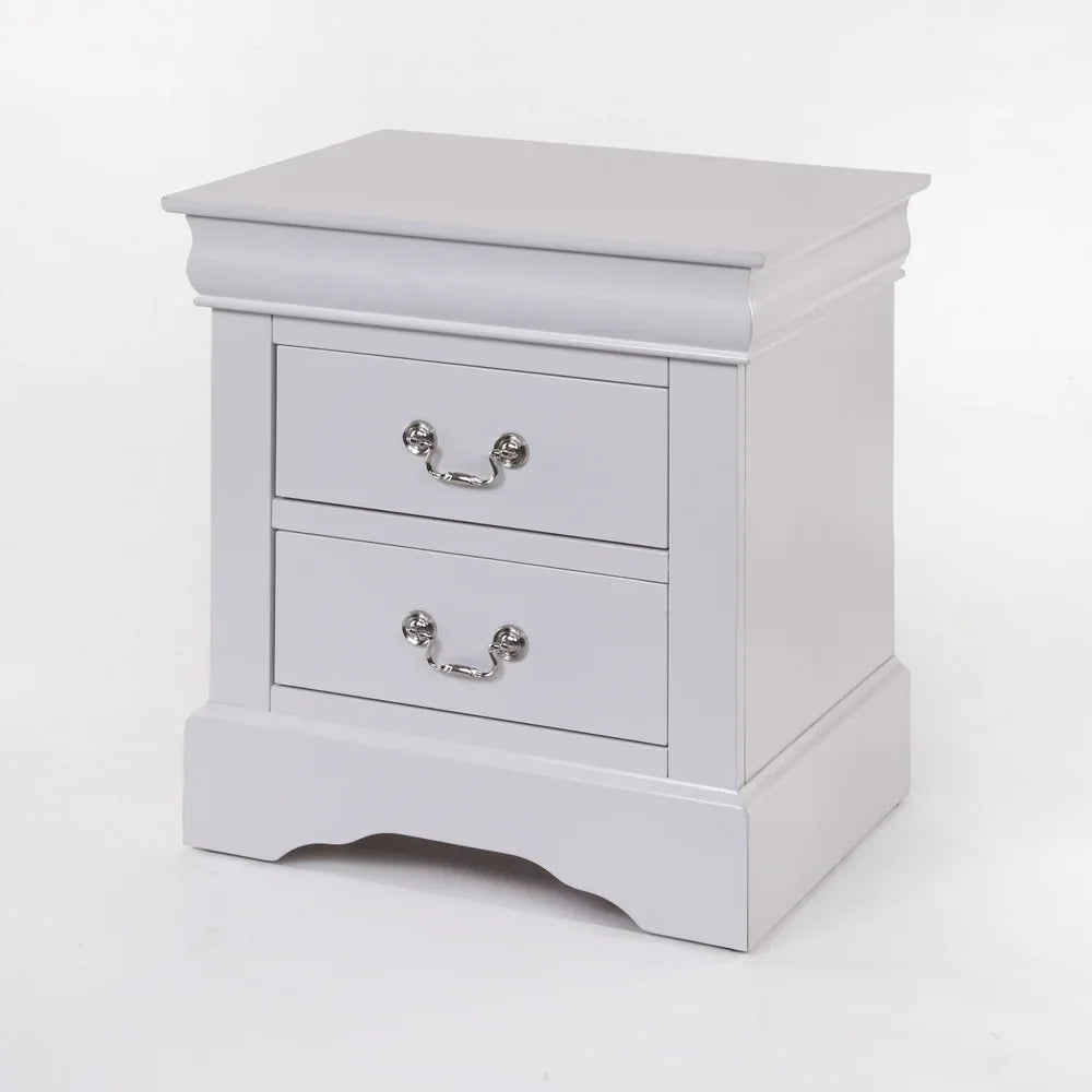Modern White Synthetic Wood Nightstand With Drawers - Omega Lifestyles