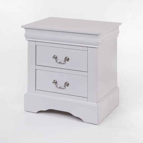 Modern White Synthetic Wood Nightstand With Drawers - Omega Lifestyles
