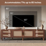 Modern 78-Inch Solid Wood Media Console TV Stand - Omega Lifestyles