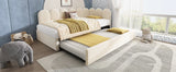 Beige Velvet L-Shaped Twin Daybed With Pull-Out Trundle - Omega Lifestyles