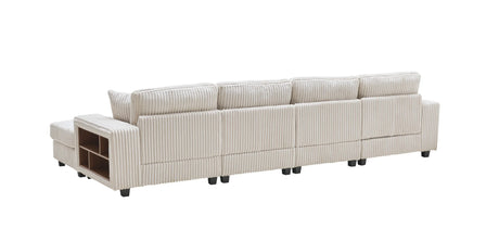 Modern Convertible U-Shaped Corduroy Fabric Sofa - Omega Lifestyles