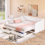 Solid Wood Extendable Twin Daybed With Trundle And Storage Drawers - Omega Lifestyles