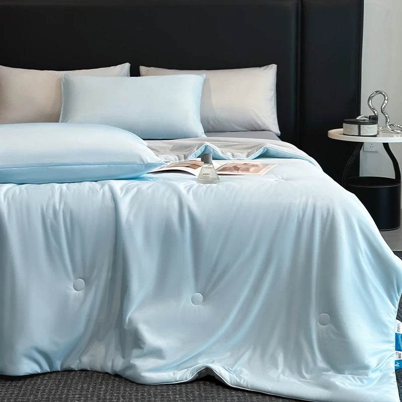 Cooling Blanket Cold Technology Bedding Summer Patchwork Quilts Soft Fashion INS Japan&Korean Green Cold Throws AB Side