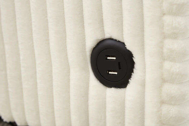 Corduroy Multifunctional Storage Ottoman Sofa With Table - Omega Lifestyles