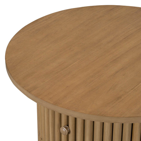 Round Farmhouse Coffee Table With Drawer - Sleep Galleria