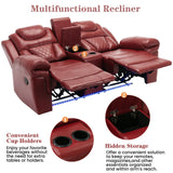 Manual Recliner Chair With Storage Cup Holders LED - Omega Lifestyles
