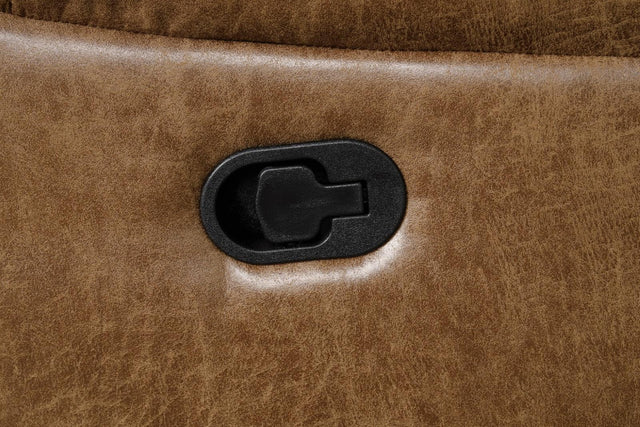 Transitional Brown Leatherette High Density Foam Manual Recliner - Omega Lifestyles